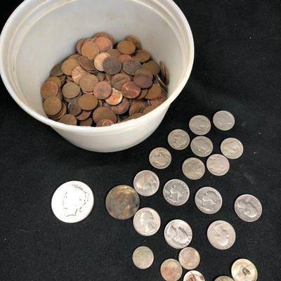 1928 Peace Dollar & other coins