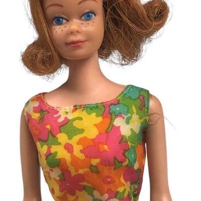 1962 Midge- Redhead, freckles in Flouncy Barbie Dress