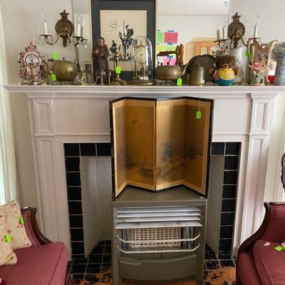 Asian Folding Screen and Dearborn Gas Space Heater