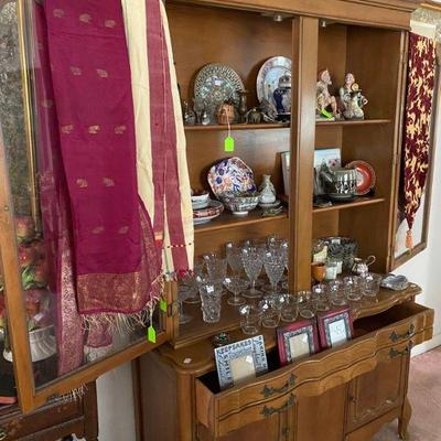 French Provincial China Cabinet with matching buffet