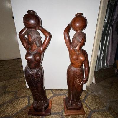 Hand carved wooden sculptures