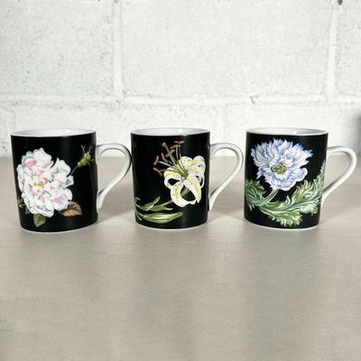 (3PC) TIFFANY & CO. FLORAL MUGS | Includes: 3 florals mugs from Mrs. Delanyâ€™s Flowers by Sybil Connolly Tiffany & Co. - h. 3.5 x dia. 3...