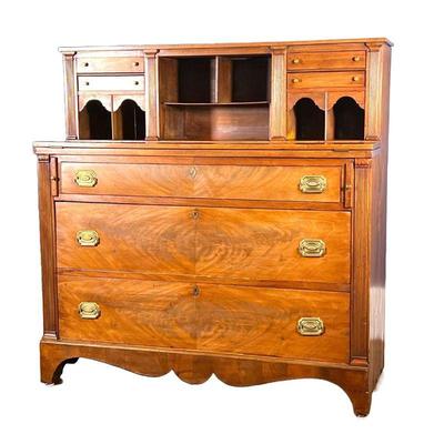 ANTIQUE FLAME MAHOGANY SECRETARY CHEST | Butlers, or 