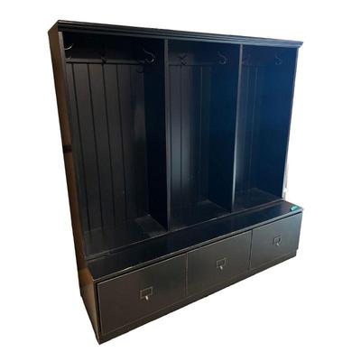 BALLARD TRIPLE CABINET | Ballard Designs triple entry cabinet, with three cubbies with coat hangers over drawers; perfect for your...
