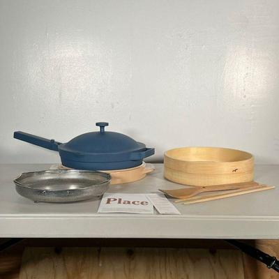 THE ALWAYS PAN BY OUR PLACE | Brand new cookware set including steaming basket, frying pan, steamer, chopsticks, wooden spatula, and Our...