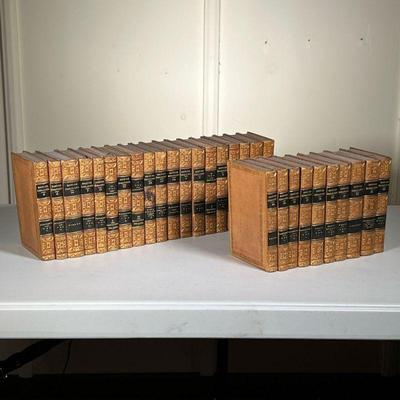 (29pc) Leather Bound Book Set | British Essayists 1827. 29 volumes. - l. 4.5 x w. .75 x h. 6.75 in 