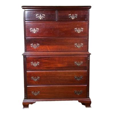 Hungerford Mahogany Dresser | Tall Chippendale style mahogany dresser with seven drawers. - l. 34 x w. 19 x h. 52.5 in 