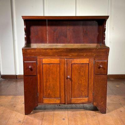 Copper Lined Dry Sink | Dry sink with cupboard and two drawers. Pine exterior; copper-lined. 20th century with a great early look. - l....
