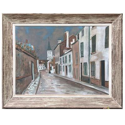 Maurice Utrillo (1883-1955) Colored Lithograph | French street scene. Signed lower right. - l. 37.5 x h. 29.25 in 