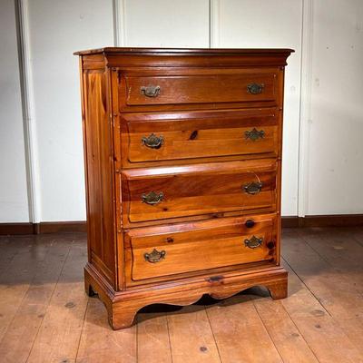 Spainhour Tall Knotted Pine Dresser | Chippendale style having four full-width drawers. - l. 34.5 x w. 19 x h. 46 in 