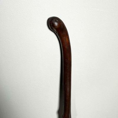 Knotted / Knotty Wood Cane | Wood cane or walking stick with exposed knots, dark finish and natural texture. - h. 31 in 