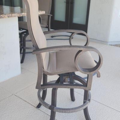 10 Mallin Sling Cast Aluminum Bar Stool - NEW $1300 EACH - high quality, kept under patio in shade, great condition, no sunrot ($250 EACH)