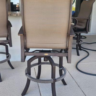 10 Mallin Sling Cast Aluminum Bar Stool - NEW $1300 EACH - high quality, kept under patio in shade, great condition, no sunrot ($250 EACH)