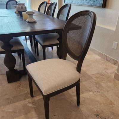Gorgeous Restoration Hardware Formal Dining.Table w/ 8 Matching Cane Back Chairs ($2995 for the set)