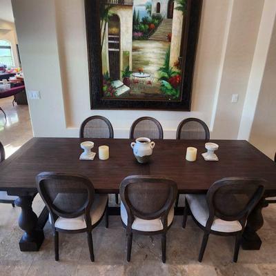 Gorgeous Restoration Hardware Formal Dining Table w/ 8 Matching Cane Back Chairs ($2995 for the set)