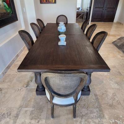 Gorgeous Restoration Hardware Formal Dining Table w/ 8 Matching Cane Back Chairs ($2995 for the set)