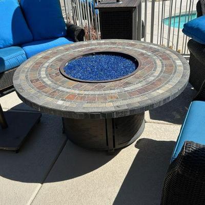 Blue Glass Outdoor Round Patio Firepit ($195)