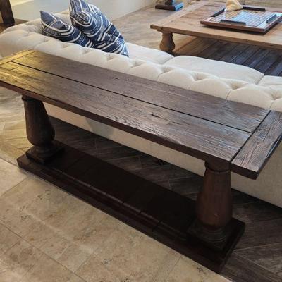 Restoration Hardware Rustic Solid Wood Dk. Mocha Entry / Sofa Table ($200l