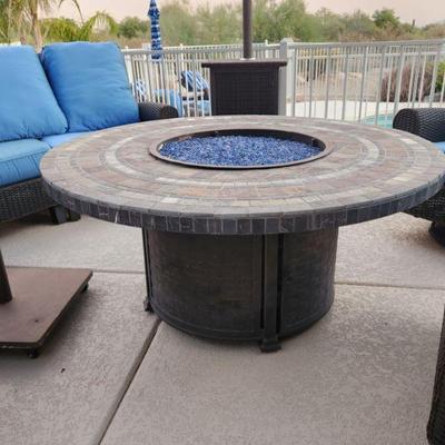 Blue Glass Outdoor Round Patio Firepit ($195)
