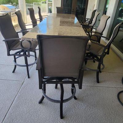 ï»¿10 Mallin Sling Cast Aluminum Bar Stool - NEW $1300 EACH - high quality, kept under patio in shade, great condition, no sunrot ($250...