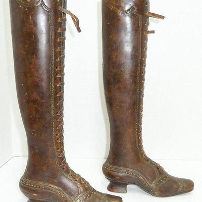 bronze metal boots PAIR