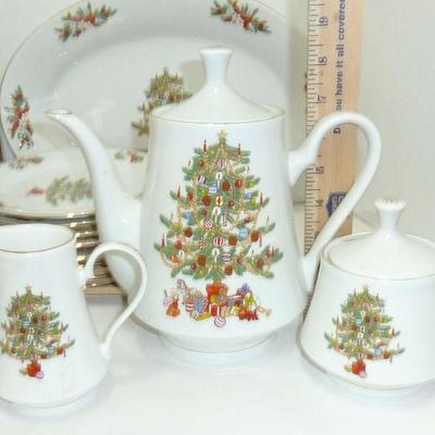 set of Christmas Tree china