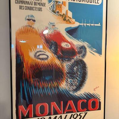 1957 Monaco Grand Prix Car Racing Poster