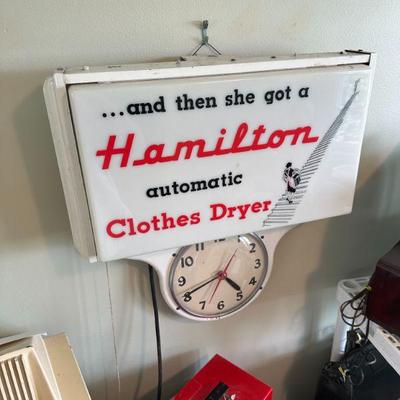 Hamilton Dryer Co Advertising Clock