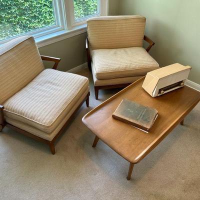 MCM Heywood Wakefield Arm Chair and Heywood Wakefield Coffee Table