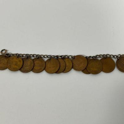 Japanese Coin Charm Bracelet