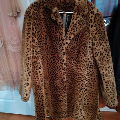 Faux Fur Leopard Coat