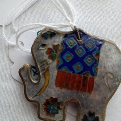 Cloisonne Elephant Pendant