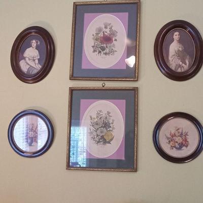 Various framed prints