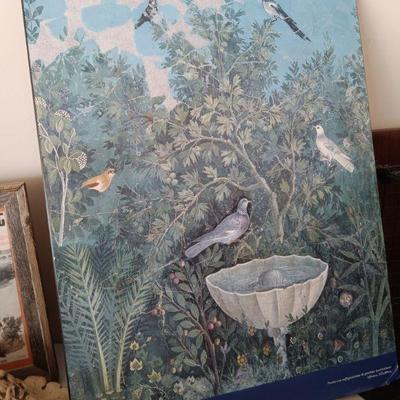 Blue Art print on wood from Pompei