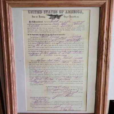 PFG063 - Original U.S. Citizenship Document