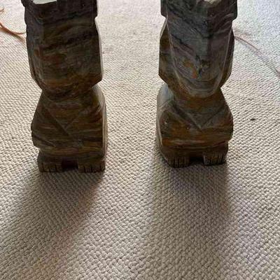 PFG145 - Two Stone Carved Mexican Aztec Figurines 