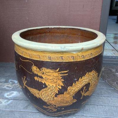 PFG004 Large Chinese Ceramic Dragon Planter Pot
