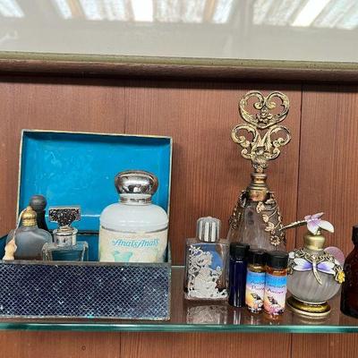 PFG160- Assorted Perfume & Snuff Bottles With Vintage CloisonnÃ© Jewelry Box