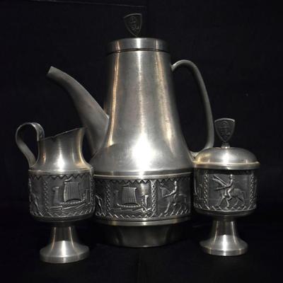 Snorre Viking Coffee Pot, Creamer & Sugar 
