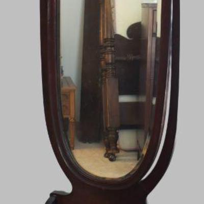 antique walnut cheval mirror