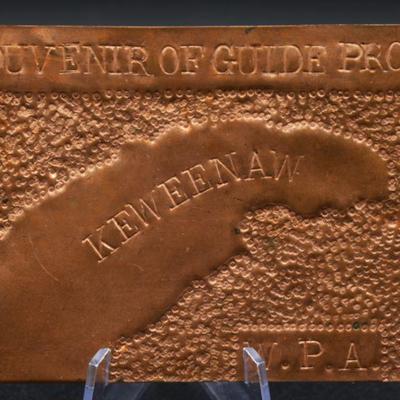 WPA Keweenaw Souvenir copper card