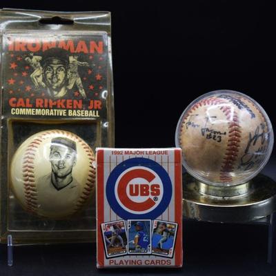 Baseball playing cards, Cal Ripkin Jr. Ball, Signed Baseball