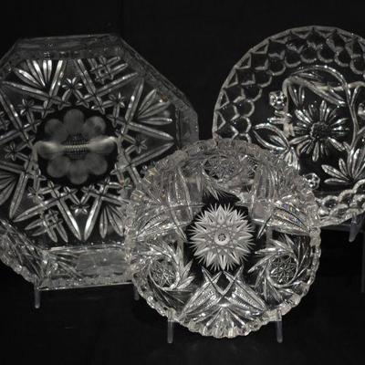 Etched crystal bowls