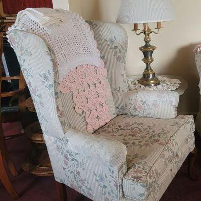 Broyhill floral wing back chair