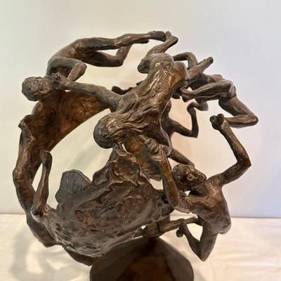 Anthrosphere Model Sculpture by Paul Granlund (1925-2003) A stunning and mesmerizing work of art!  Features people figurines intertwined...