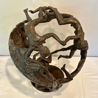 Anthrosphere Model Sculpture by Paul Granlund (1925-2003) A stunning and mesmerizing work of art!  Features people figurines intertwined...