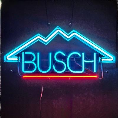 Vintage Busch Beer Neon Bar Sign Light 34