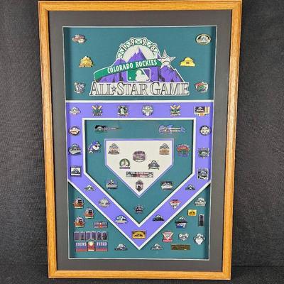 Large Framed Colorado Rockies Commemorative Pins Under Glass Limited Edition Pins - 22