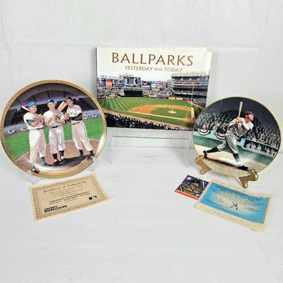 Set of Two Commemorative Baseball Plates / Babe Ruth & 