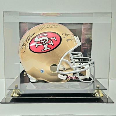 Signed Autographed San Francisco 49ers Full Size Helmet Joe Montana, Jerry Rice, Steve Young with COA